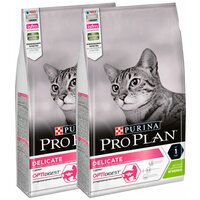 PRO PLAN CAT DELICATE LAMB для взрослых кошек с чувствительным пищеварением с ягненком (10 + 10 кг)