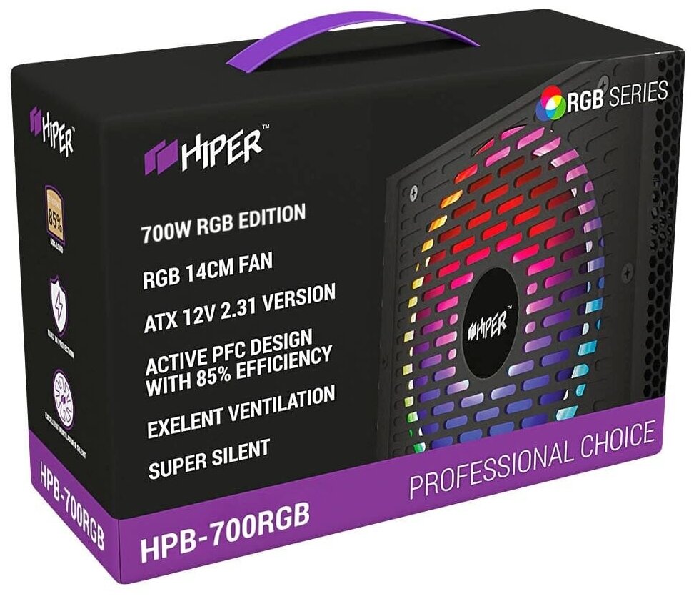 Блок питания Hiper 700W HPB-700RGB Box