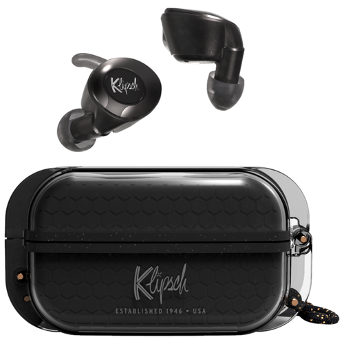 Беспроводные TWS-наушники Klipsch T5 II True Wireless Sport, black полностью беспроводные наушники klipsch t5 ii true wireless sport white gray