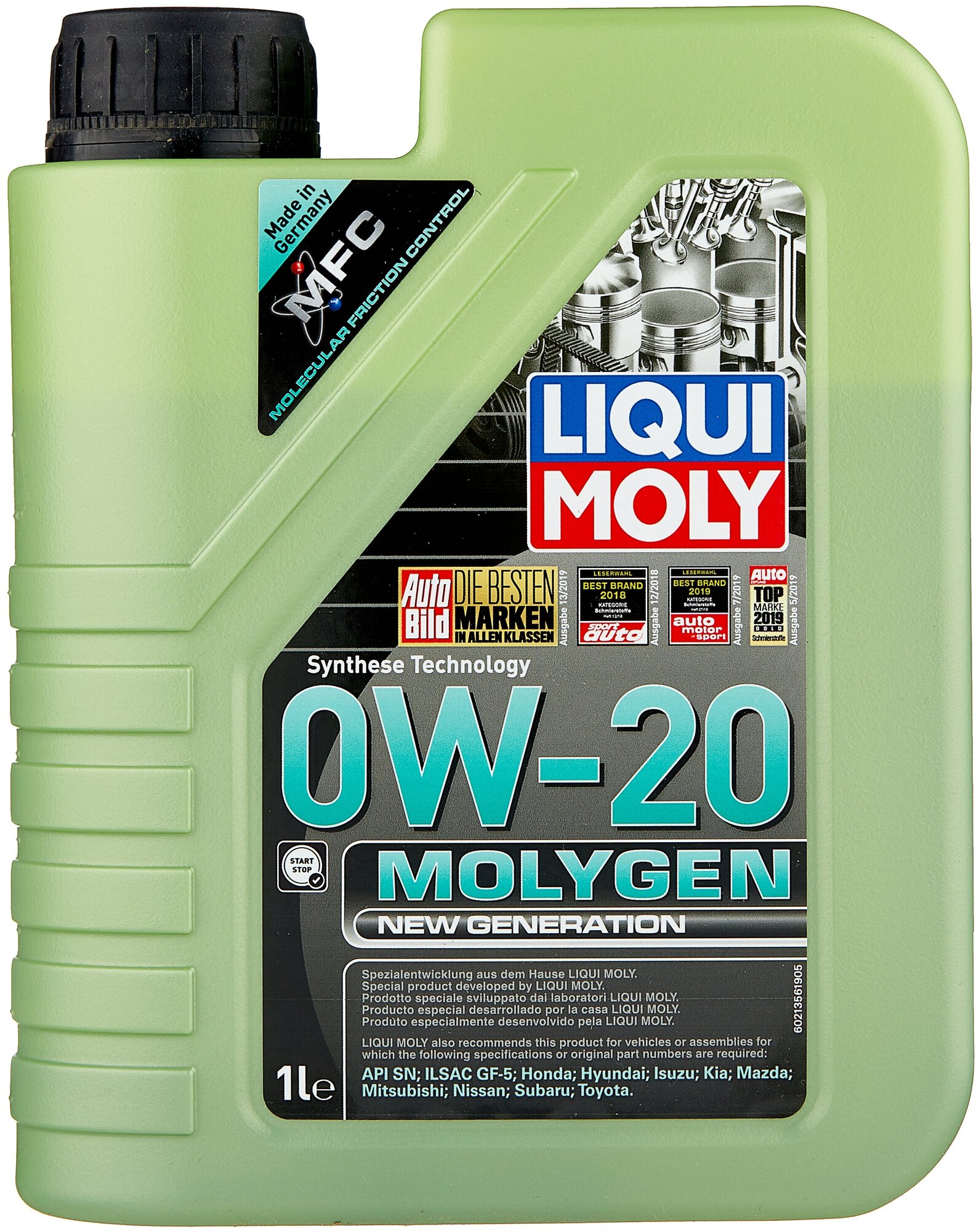 Синтетическое моторное масло LIQUI MOLY Molygen New Generation 0W-20