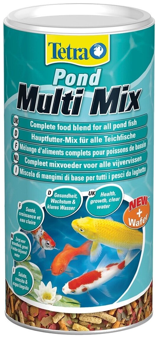 Tetra Pond MultiMix корм для пруд.рыб (гранулы, хлопья, таблетки, гаммарус), 1 л - фотография № 3