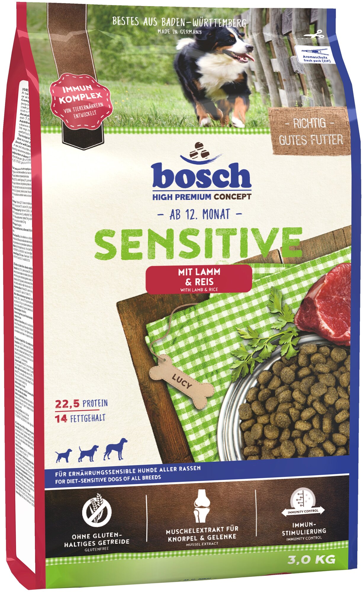 Сухой корм для собак Bosch Sensitive, ягненок, с рисом 1 уп. х 1 шт. х 3 кг