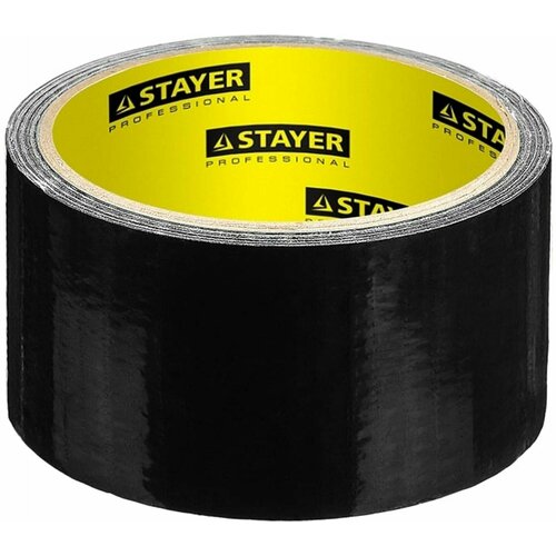 Армированная лента на тканевой основе STAYER черный 50мм х 10м 12086-50-10 лента stayer 12086 50 10 48 мм x 10 м