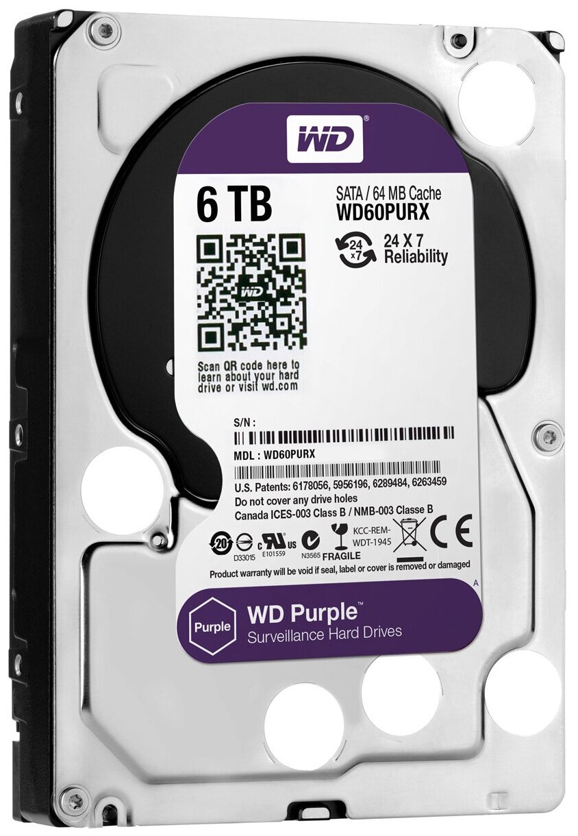 Жесткий диск Western Digital WD Purple 6 ТБ WD60PURX