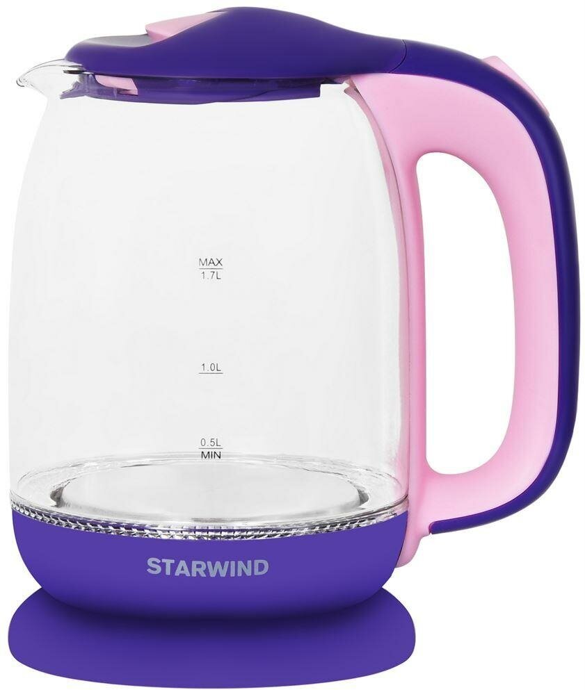 Чайник электрический StarWind , 2200Вт, фиолетовый и розовый - фото №1