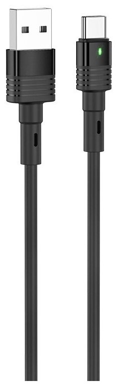 Кабель USB HOCO U82 Cool, USB - Type-C, 2.4А, 1.2 м, черный