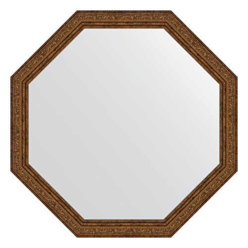 Зеркало настенное Octagon EVOFORM в багетной раме виньетка состаренная бронза, 70,4х70,4 см, BY 3696
