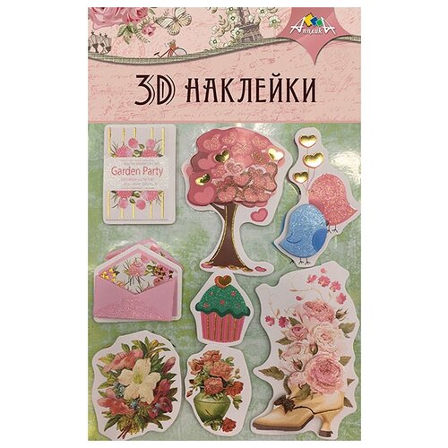 Апплика 3D наклейки с глиттером и фольгой (C3484-01)