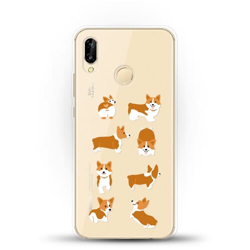 фото Силиконовый чехол 8 корги на huawei p20 lite andy & paul