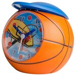 Будильник баскетбольный мячик Восток BB-72-0 с принтом на циферблате размер 9х9 см - изображение
