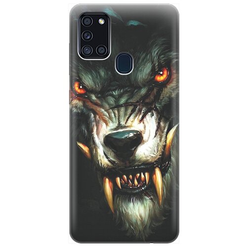 фото Ультратонкий силиконовый чехол-накладка для samsung galaxy a21s с принтом "злой оборотень" gosso