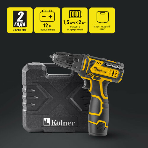Аккумуляторная дрель-шуруповерт KOLNER KCD 12-2LC 389000₽