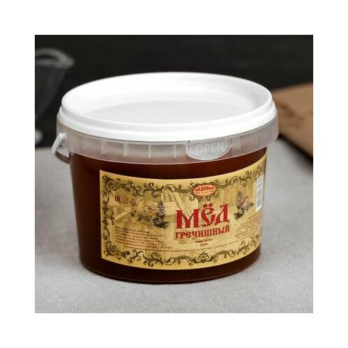 Мёд алтайский Гречишный натуральный, 1100 г, Медовый край