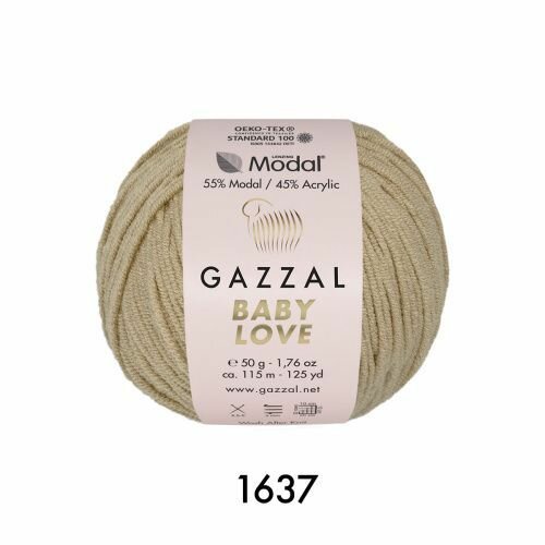 Пряжа Baby Love Gazzal (1637), 50 г, 115 м, 55% модал, 45% акрил (2 шт.)