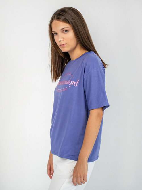Футболка  Футболка женская оверсайз, футболка женская с принтом ПЛЕШОП WR-4, фиолетовый, М, размер 44/46, фиолетовый