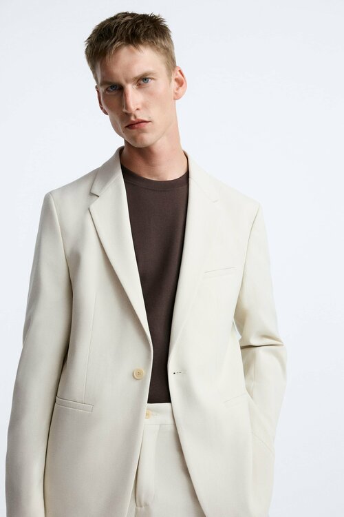 Пиджак Zara, размер 50, бежевый