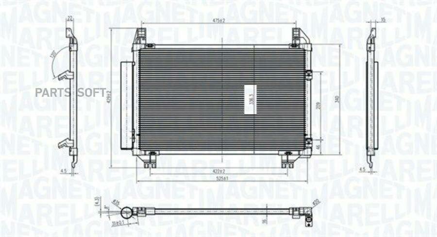 Радиатор кондиционера MAGNETI MARELLI / арт. 350203837000 - (1 шт)