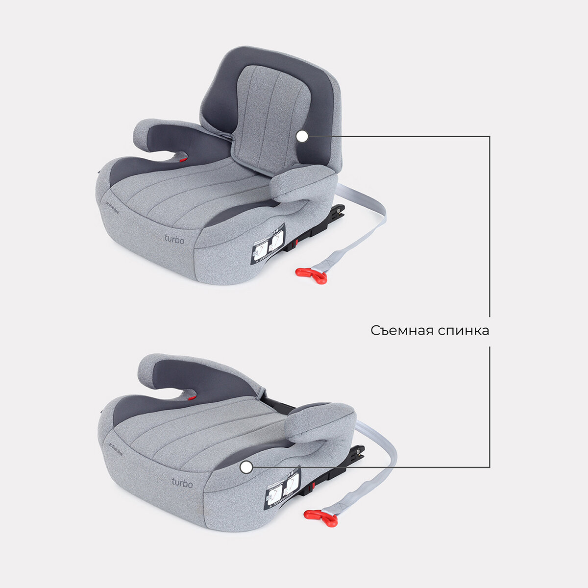 Автокресло RANT AY313 "TURBO" Isofix Active Line (Grey) группа 3 (22-36 кг)