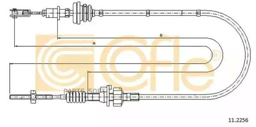 COFLE 11.2256 Трос сцепления CITROEN C1 all 1.4 HDi 05-/ PEUGEOT 107 / TOYOTA AYGO: 1479/1277 mm