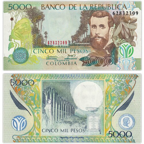 Колумбия 5000 песо 2010 колумбия 50 песо 2010 г