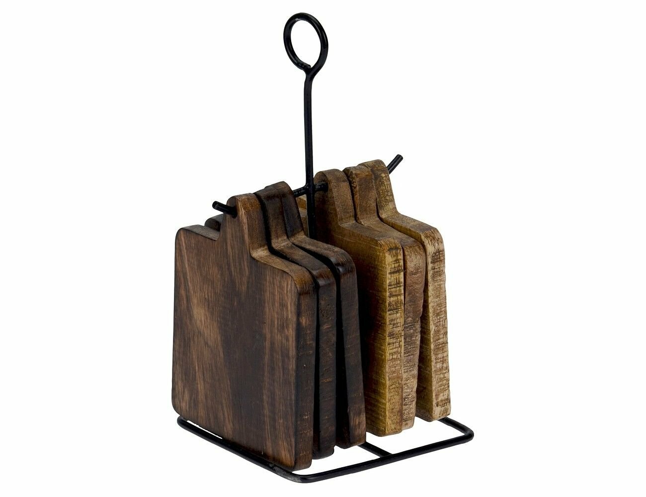 фото Набор подставок под горячее махагон, дерево, 6 шт. и держатель, Koopman International A44340390