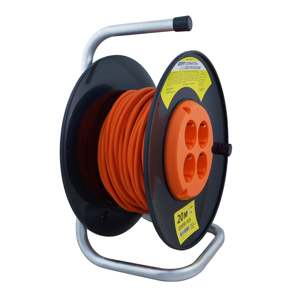 фото Удлинитель на катушке Старт SK 4х20-Z 10А Ор/РБК16, 4 розетки, с заземлением, 3 x 0,75 мм², 20 м