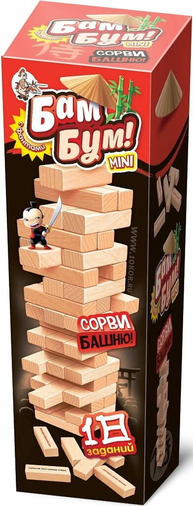 Игра для детей и взрослых "Бам-Бум mini" (падающая башня)