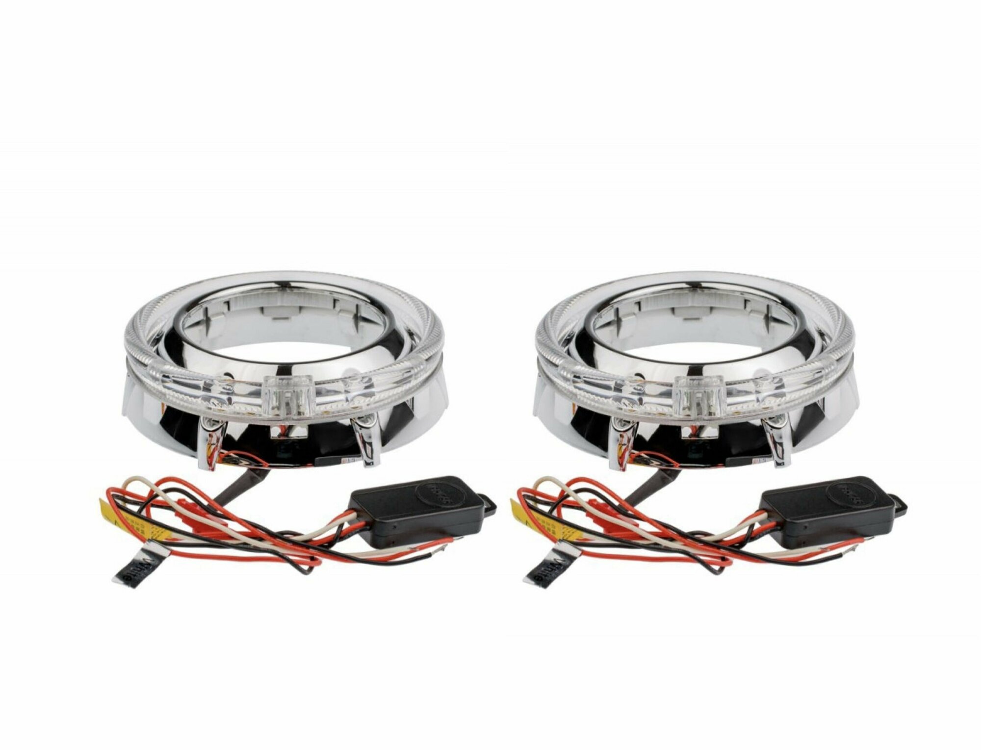 Декоративные бленды (маски) №104GD для линз 2.8" и 3.0", с CREE LED габаритами с функцией притухания, комплект 2 шт — фото 2