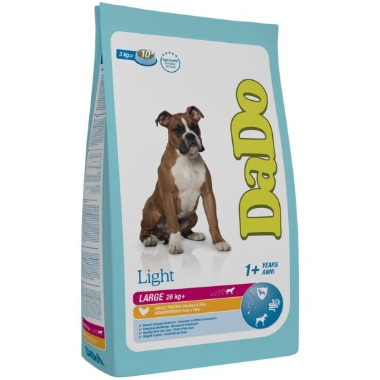 Корм сухой Dado Dog Light Large для собак крупных пород, склонных к излишнему весу с курицей и рисом, 3 кг