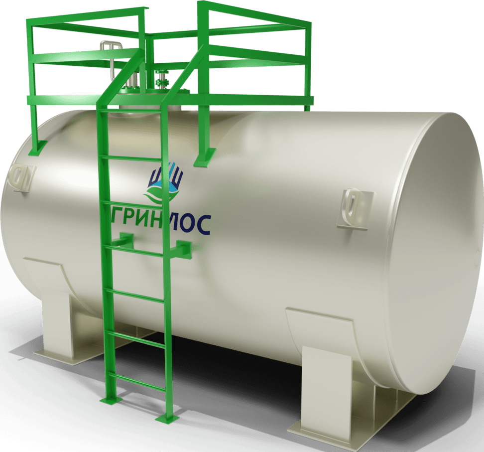 Универсальная промышленная емкость гринлос Емкость стальная 15 м3 горизонтальная наземная