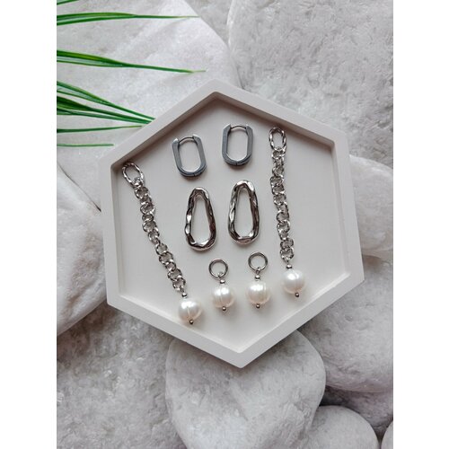 Серьги трансформеры Академия Важности, жемчуг пресноводный культивированный, белый, серебряный