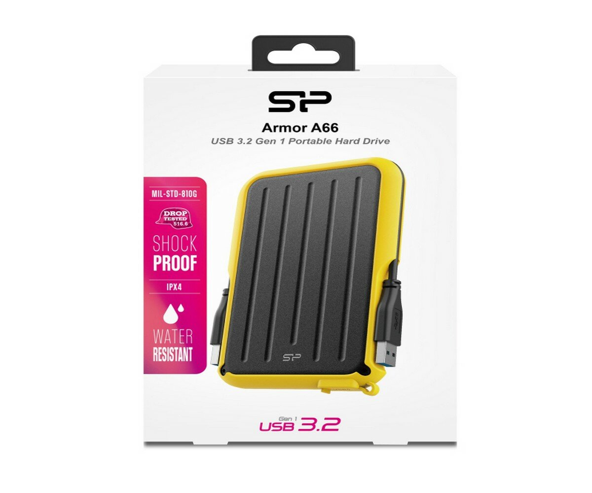 Внешний жесткий диск 2.5'' Silicon Power Armor A66, 2 TB, USB 3.2, жёлтый - фото №10