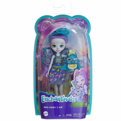 Кукла Enchantimals Пэттер Павлина с питомцем Флэп - Mattel [DVH87/Павлин] аппликация из песка энчантималс пэттер павлина и флэп