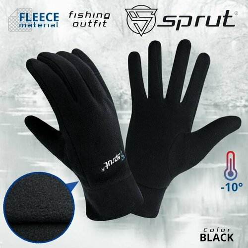 Перчатки SPRUT, черный перчатки uniqlo eattech lined touchscreen thermal gloves оливковый