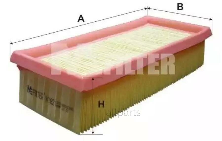 M-FILTER K182 фильтр воздушный !\VW Caddy/Golf/Jetta/Scirocco 1.5/1.6/1.8 <93