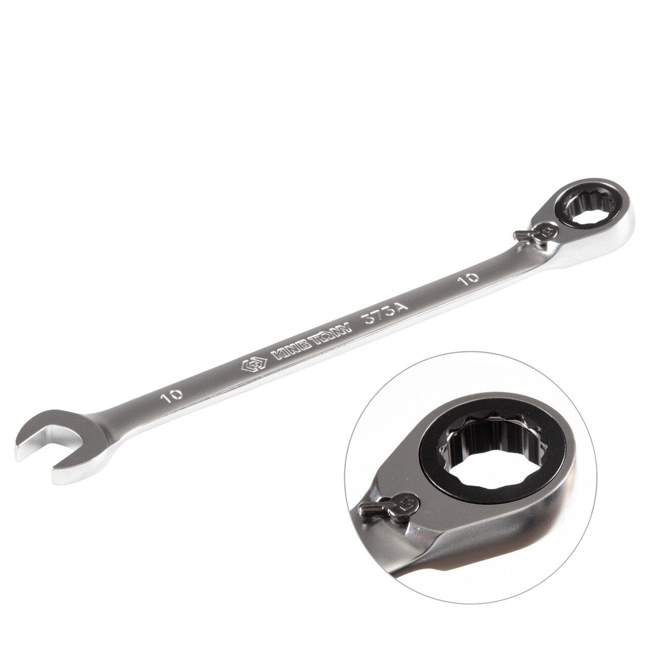 Ключ трещоточный комбинированный с реверсом 10 мм KING TONY 373A10M