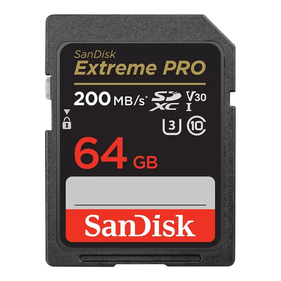 Карта памяти SanDisk Extreme PRO SDXC 64Gb UHS-I Class 10 V30 SDSDXXU-064G-GN4IN