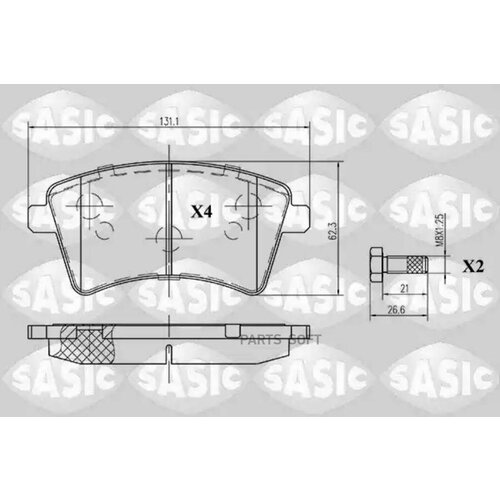 SASIC 6214016 Колодки тормозные дисковые (комплект)