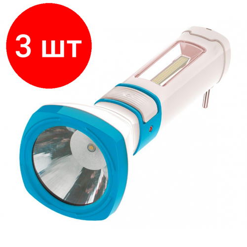 Комплект 3 штук, Фонарь светодиодный аккум. Космос 3W LED, бок. пан, COB 2Вт,3 реж, з/у