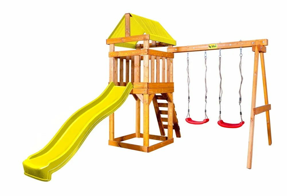 Детская игровая площадка с лестницей и горкой 2,2м , желтая