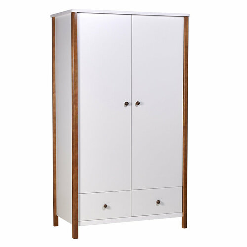 Шкаф двухсекционный Polini kids Simple 3510 с ящиками белый-дуб крафт 26990₽