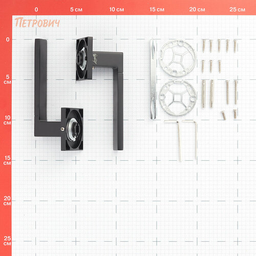 Ручка дверная Lavelly Marigold тонкая квадратная розетка черная 990341 2620₽