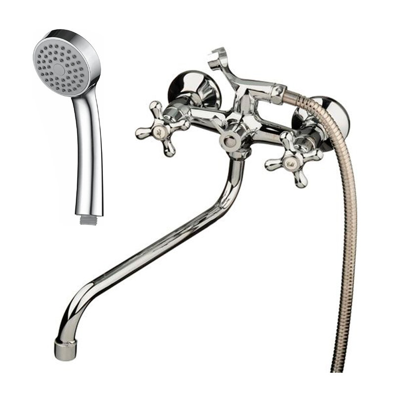 Смеситель для ванны Melodia della vita Galateo Rus длинный излив люкс крест керамика MDV40241R