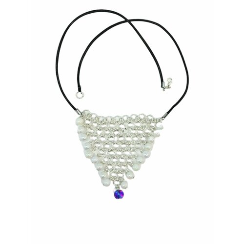 Колье Piperita, длина 58 см, серебряный, черный