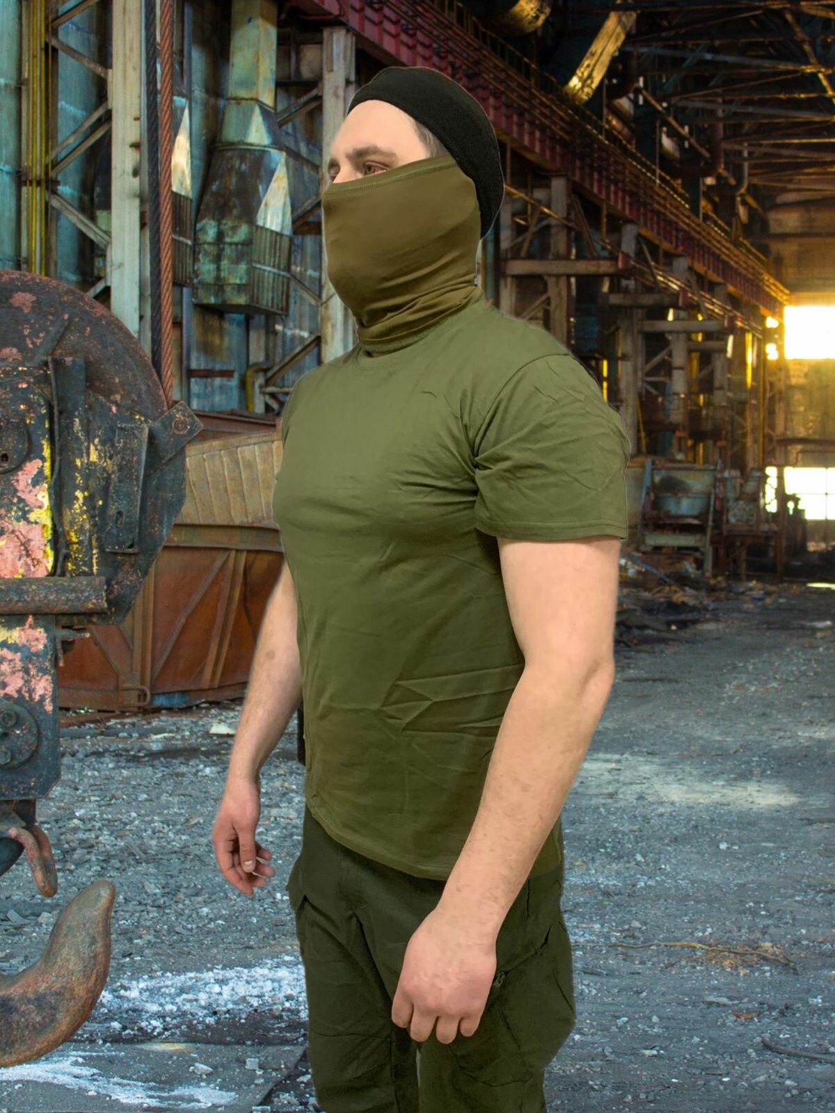 Футболка, размер 2XL, олива — фото 1