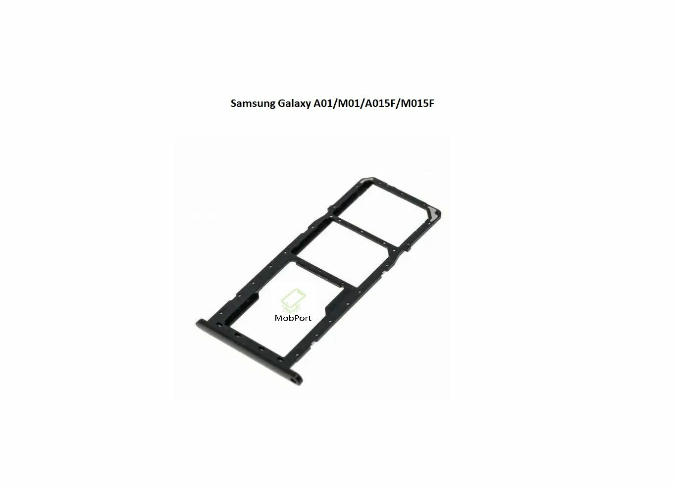 Держатель SIM для Samsung Galaxy A01/M01F (A015F/M015F), Черный (Сим Лоток) — фото 1