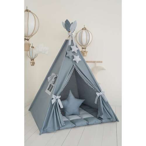 Вигвам с ковриком и подушкой, антискладыватель, дерево, 160х110х110 см