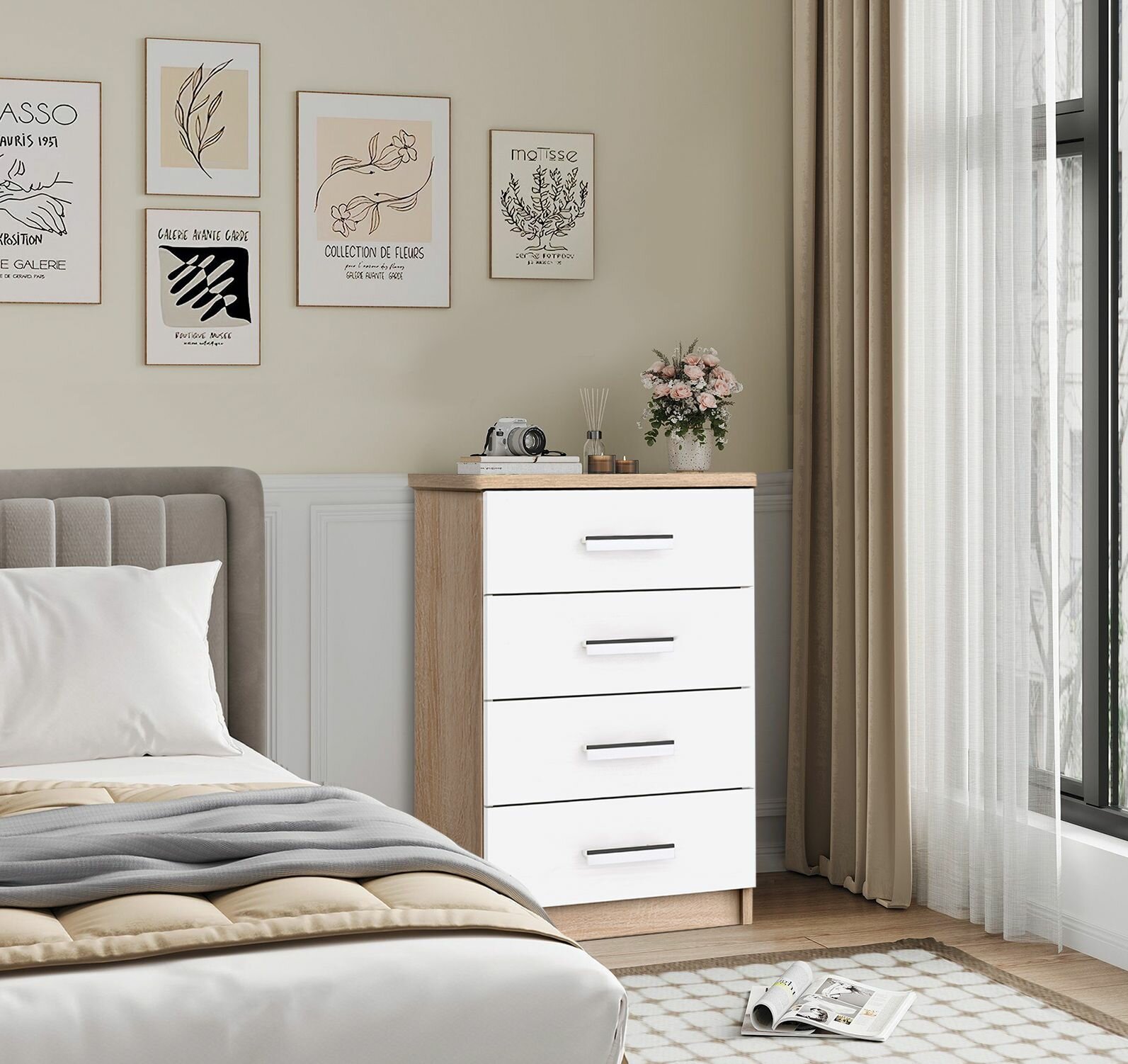 фото Комод К-2, сонома/белый