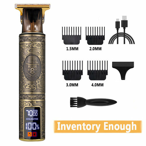 Машинка для стрижки T9 с 3 скоростями и большим цифровым дисплеем дизайн с черепом 71000₽