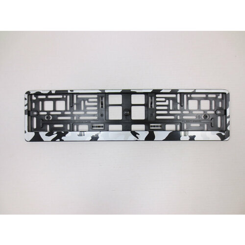 Рамка для ГОС. номерного знака пластик двусостовная ARS STYLE черная тиснение камуфляж серый